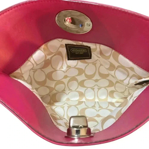 Authentic Coach Madeline Leather Foldover Clutch Turnlock Purse - Picture 4 of 4